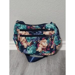 Colorful Floral Nylon Crossbody Bag